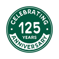 125 years anniversary logo template. Vector and illustration.