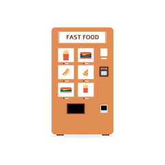 Automatic vending machine with assortment flat vector illustration isolated.