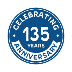 135 years anniversary logo template. Vector and illustration.