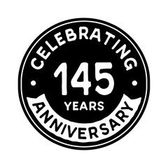 145 years anniversary logo template. Vector and illustration.
