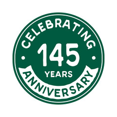 145 years anniversary logo template. Vector and illustration.