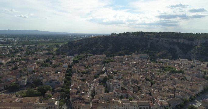 Cavaillon aerial back traveling, Vaucluse, France