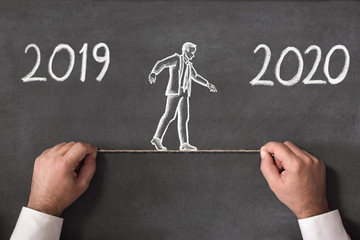 Business Risk And Challenge Concept For New Year 2020