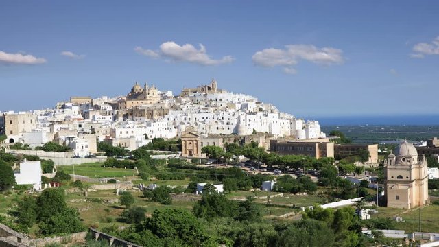 View of the fantastic white city of Ostuni in Puglia, Italy