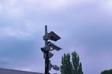 security cameras on pole