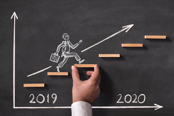 Business Progress And Challenge Concept For New Year 2020