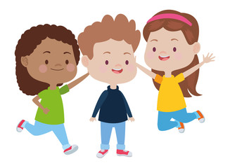 Cute happy kids having fun