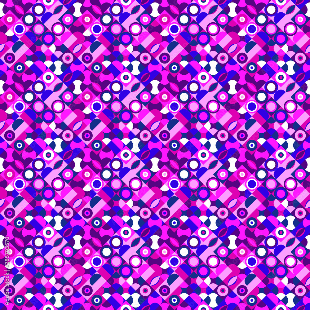 Poster Seamless curved shape pattern background - abstract colorful vector design