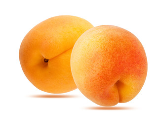 Apricots isolated on white background with clipping path