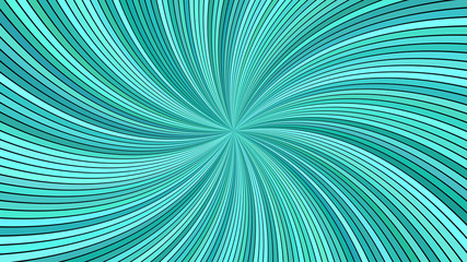 Turquoise psychedelic abstract spiral burst stripe background - vector graphic