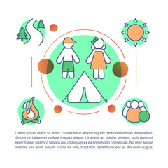 Kids camp, vacation, holiday resort article page vector template