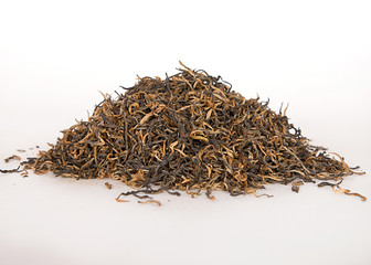 China green Dry Tea On White Background