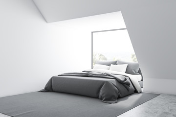 White master bedroom corner with window