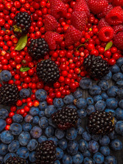 super antioxidants. superfood. mix of fresh berries, rich with resveratrol, vitamins, raw food ingredients. nutrition background, nutrient-rich foods are good for your heart and brain