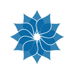 Light blue abstract geometric flower logo template. Business abstract icon isolated on white. Use for logo, sign, symbol, web, label, icon. Vector illustration