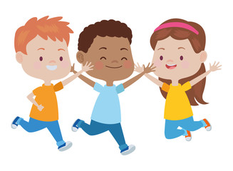 Cute happy kids having fun