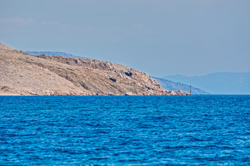 Rocky coast on the island Pag, Croatia