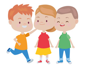 Cute happy kids having fun