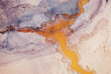 Naklejka premium The picture is painted in alcohol ink. Creative abstract artwork made with translucent ink colors. Trendy wallpaper. Abstract painting, can be used as a background for wallpapers, posters, websites.