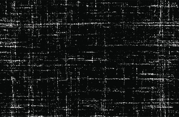 Distressed fabric texture. Vector texture of weaving fabric. Grunge background. Abstract halftone vector illustration. Overlay for interesting effect and depth. Black isolated on white background.