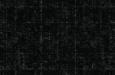 Distressed fabric texture. Vector texture of weaving fabric. Grunge background. Abstract halftone vector illustration. Overlay for interesting effect and depth. Black isolated on white background.