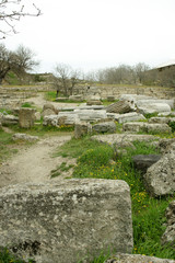 Fototapeta na wymiar Troia ruins in izmir, turkey
