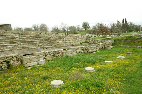 troia ruins in canakkale, turkey