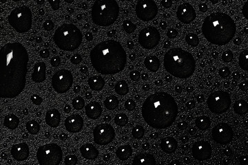 abstract water drops on a dark black  background