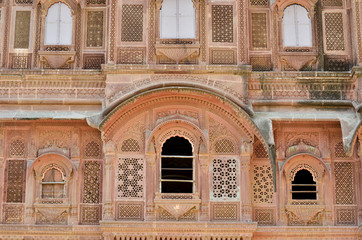 Obraz premium Detail of a typical Rajasthan facade, in India