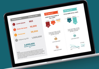 Colorful Annual Overview Layout with Graphs