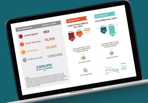 Colorful Annual Overview Layout with Graphs