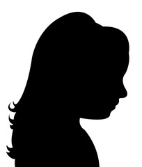 a girl head silhouette vector