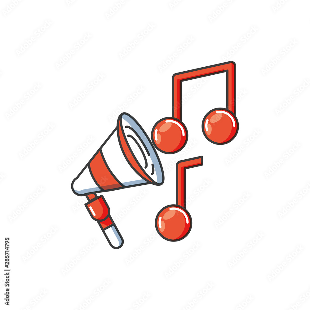 Poster sound megaphone audio isolated icon