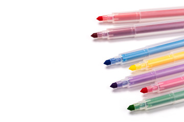 Colorful Felt Tip Pens .Multicolored Felt-Tip Pens .Multicolored Felt-Tip Pens isolated on a white background .