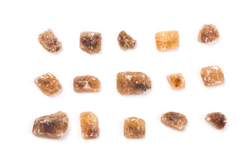brown sugar isolated on white background. Top view.