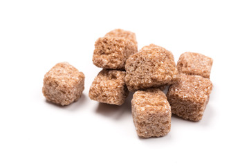 brown sugar isolated on white background. Top view.