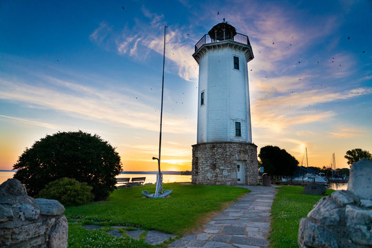 Beautiful Light house glowing in the mid morning 