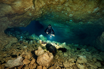 Cave Diving at Madison Blue Spring State Park, Madison County, Florida	
