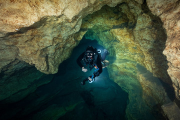 Cave Diving at Madison Blue Spring State Park, Madison County, Florida	