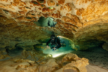 Cave Diving at Madison Blue Spring State Park, Madison County, Florida	