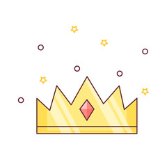 Crown Icon in trendy style isolated on white background. Vector isolated elements for logo, label, game, hotel, an app design. Royal king, queen, princess crown.