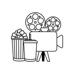 cinema video camera with food