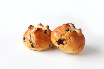 レーズン パン 白背景