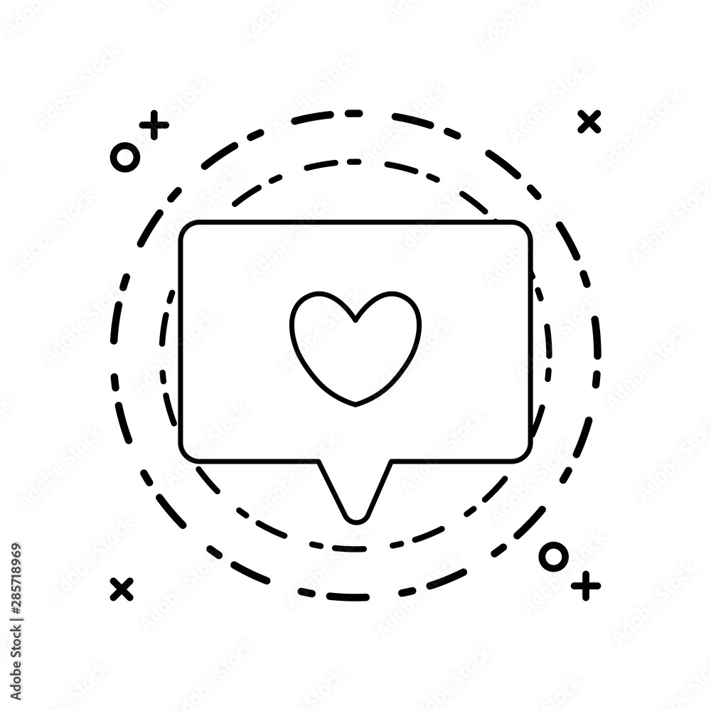 Poster speech bubble with heart isolated icon