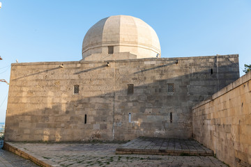 Exterior view of the Palace of the Shirvanshahs building in Baku, Azerbaijan.