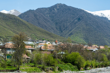 Fototapeta na wymiar Kish village near Sheki town of Azerbaijan.