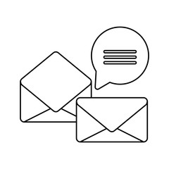 envelopes open and closed with speech bubble