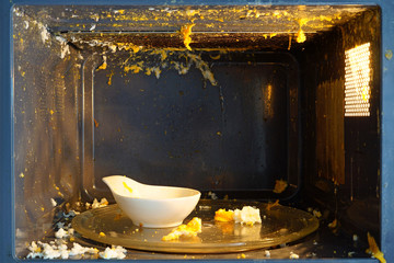 Egg exploded in the microwave. Wrong egg cooking in the microwave - 285719579