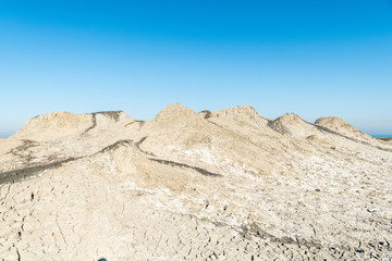 Fototapeta na wymiar Mud volcanoes in Gobustan, Azerbaijan.