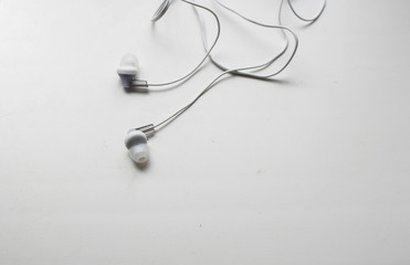 White headphones on a white background